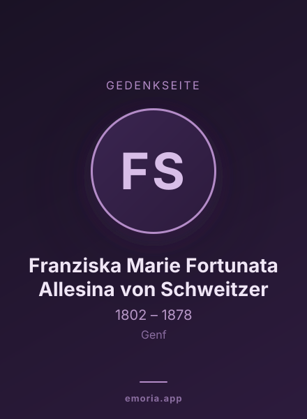 Gedenkportrait von Franziska Marie Fortunata Allesina von Schweitzer