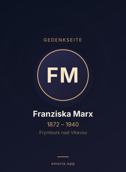 Gedenkportrait von Franziska Marx