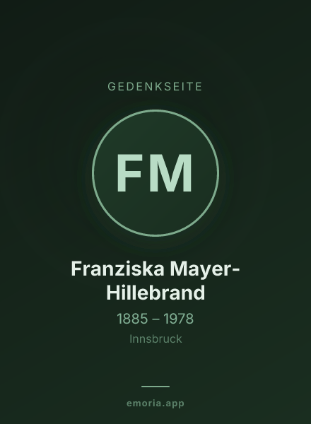 Gedenkportrait von Franziska Mayer-Hillebrand