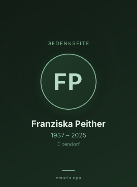 Gedenkportrait von Franziska Peither