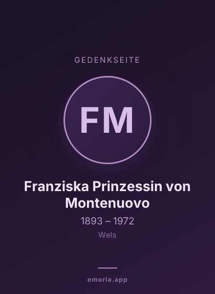 Gedenkportrait von Franziska Prinzessin von Montenuovo