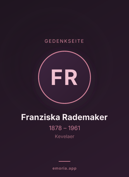 Gedenkportrait von Franziska Rademaker