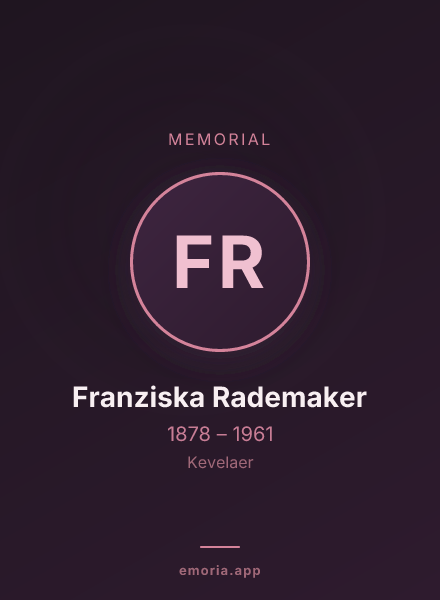 Memorial portrait of Franziska Rademaker