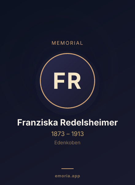 Memorial portrait of Franziska Redelsheimer