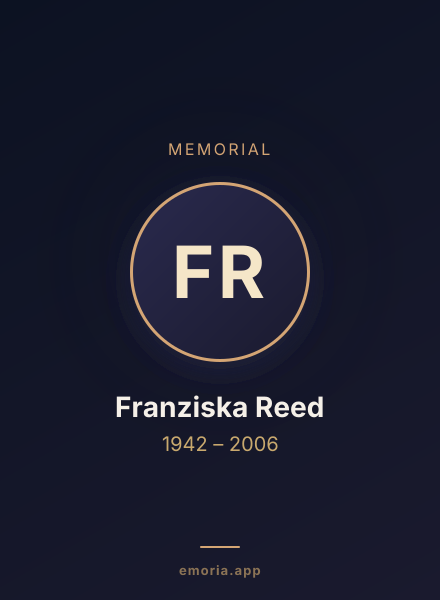 Memorial portrait of Franziska Reed
