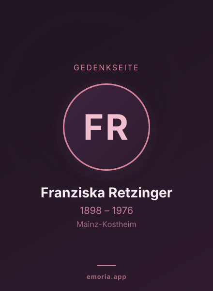 Gedenkportrait von Franziska Retzinger