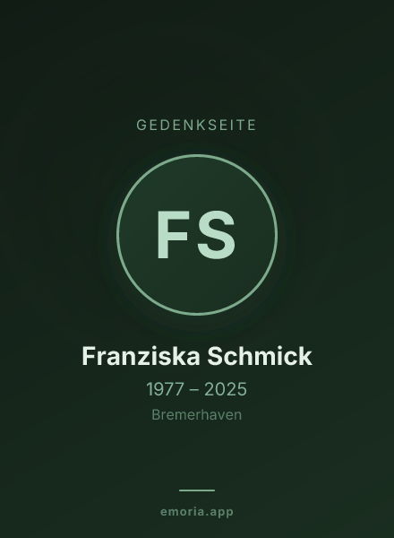 Gedenkportrait von Franziska Schmick