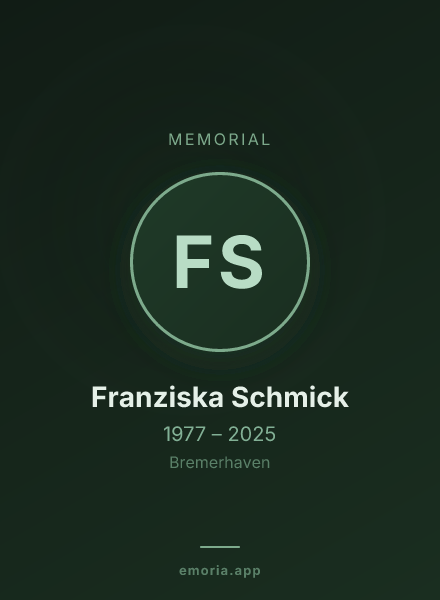 Memorial portrait of Franziska Schmick