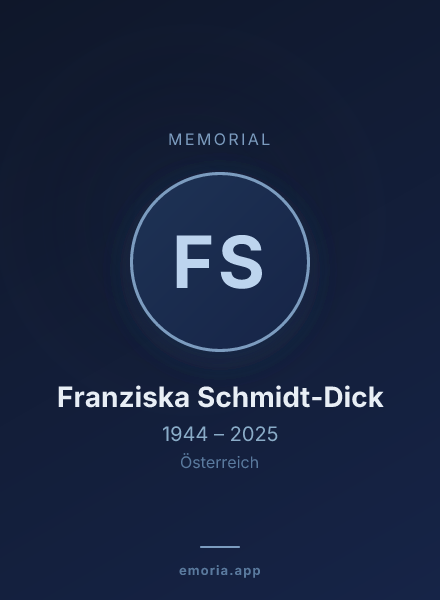 Memorial portrait of Franziska Schmidt-Dick