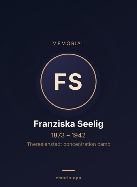 Memorial portrait of Franziska Seelig
