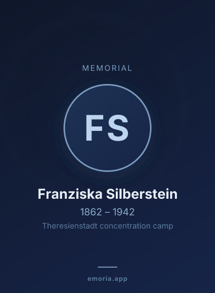 Memorial portrait of Franziska Silberstein