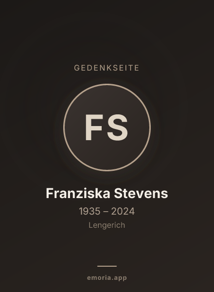 Gedenkportrait von Franziska Stevens