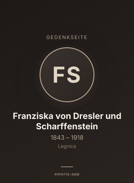Gedenkportrait von Franziska von Dresler und Scharffenstein