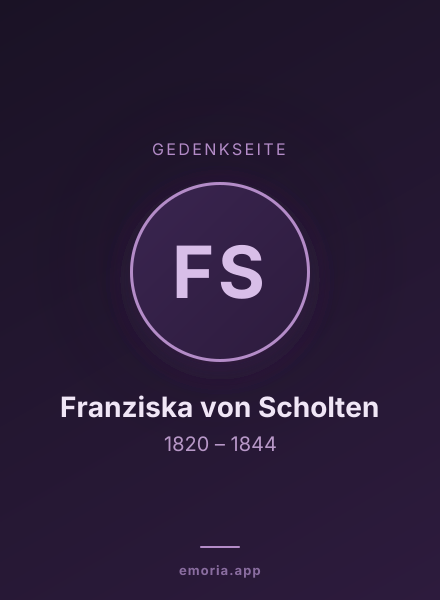 Gedenkportrait von Franziska von Scholten