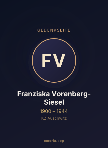 Gedenkportrait von Franziska Vorenberg-Siesel
