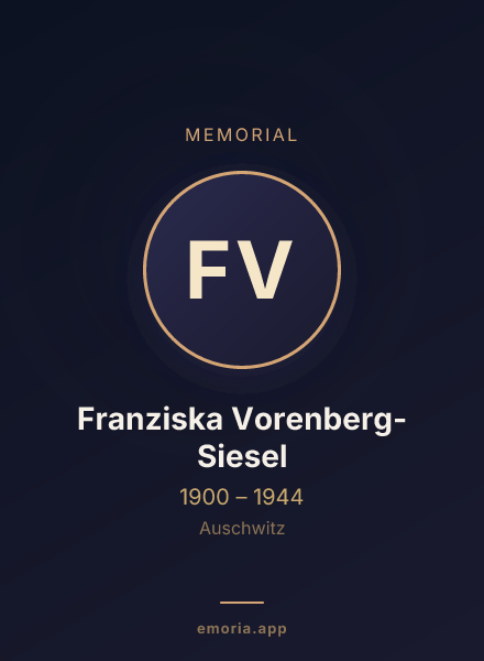 Memorial portrait of Franziska Vorenberg-Siesel