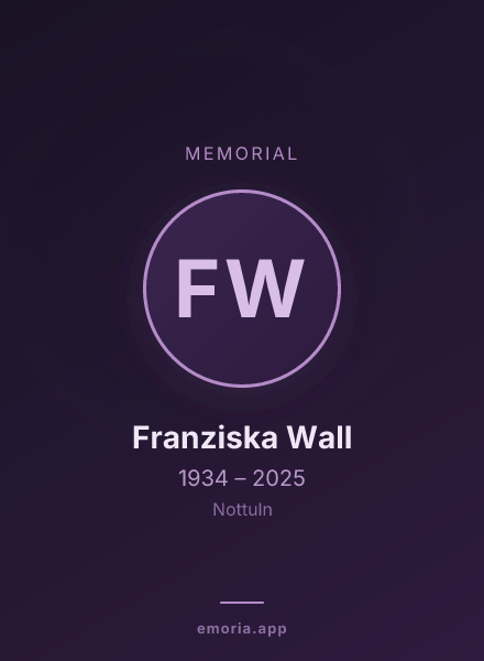 Memorial portrait of Franziska Wall