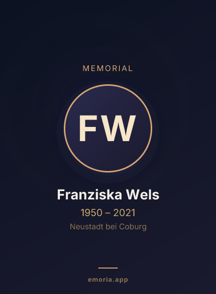 Memorial portrait of Franziska Wels