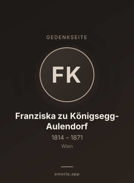 Gedenkportrait von Franziska zu Königsegg-Aulendorf