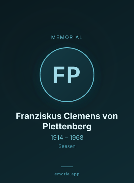 Memorial portrait of Franziskus Clemens von Plettenberg