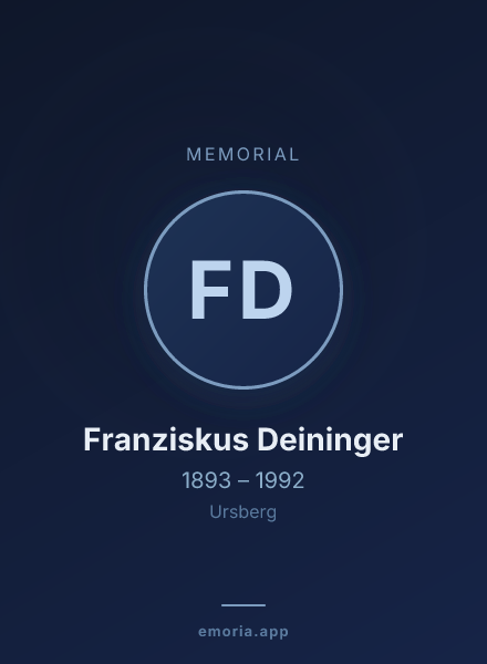 Memorial portrait of Franziskus Deininger