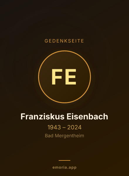 Gedenkportrait von Franziskus Eisenbach