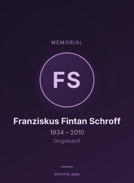 Memorial portrait of Franziskus Fintan Schroff