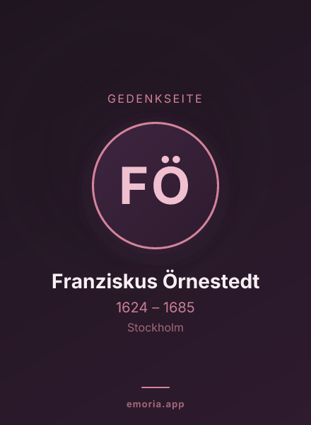 Gedenkportrait von Franziskus Örnestedt