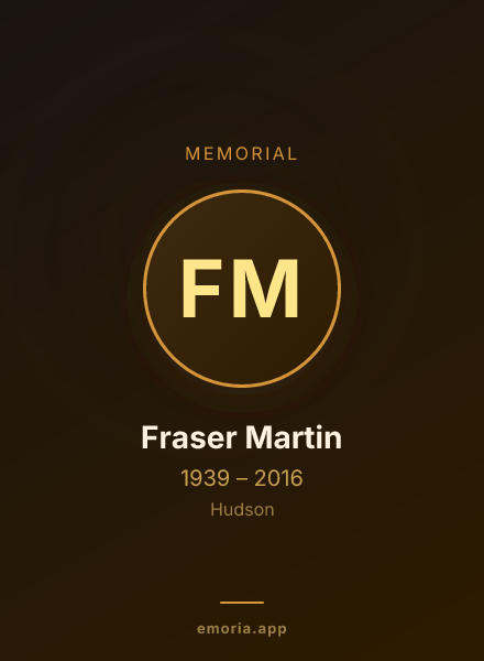 Memorial portrait of Fraser Martin