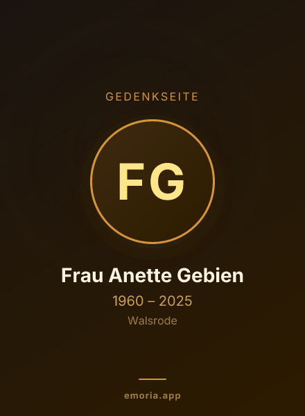 Gedenkportrait von Frau Anette Gebien