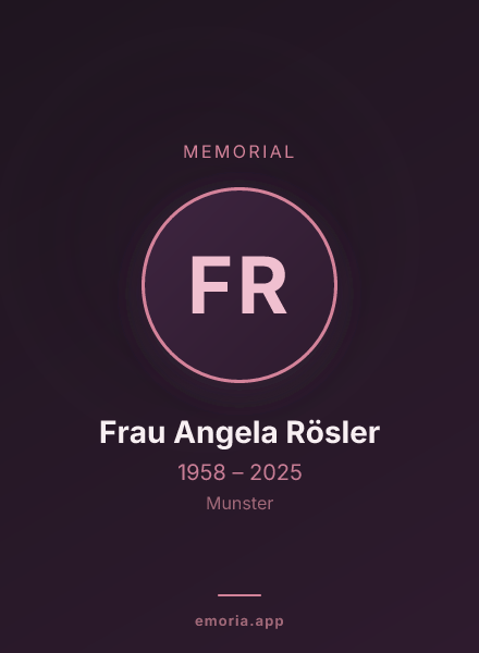 Memorial portrait of Frau Angela Rösler