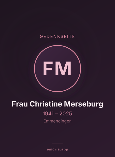 Gedenkportrait von Frau Christine Merseburg