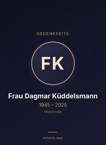Gedenkportrait von Frau Dagmar Küddelsmann
