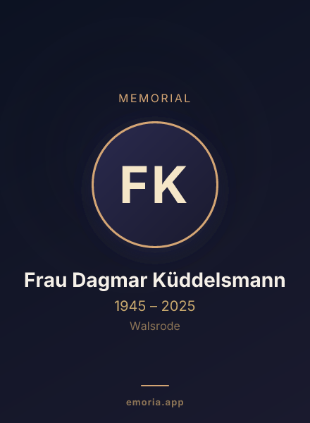 Memorial portrait of Frau Dagmar Küddelsmann