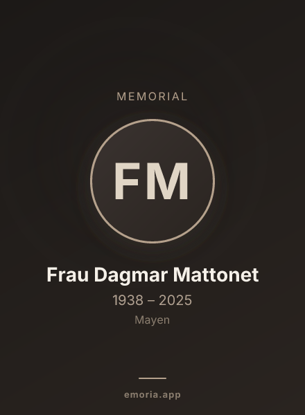 Memorial portrait of Frau Dagmar Mattonet