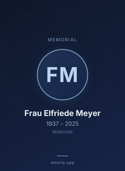 Memorial portrait of Frau Elfriede Meyer