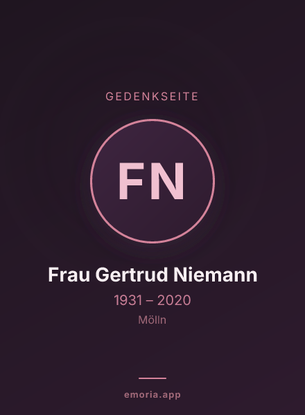 Gedenkportrait von Frau Gertrud Niemann