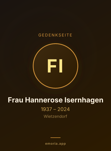 Gedenkportrait von Frau Hannerose Isernhagen