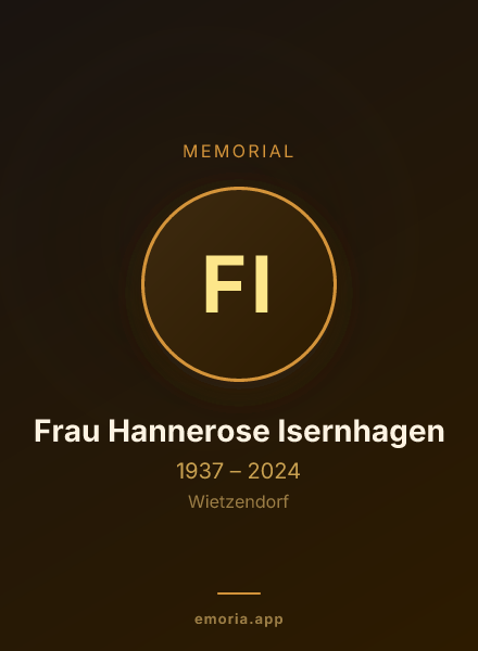 Memorial portrait of Frau Hannerose Isernhagen