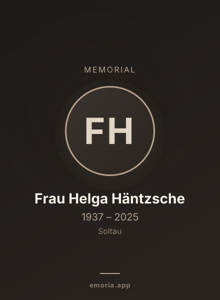 Memorial portrait of Frau Helga Häntzsche
