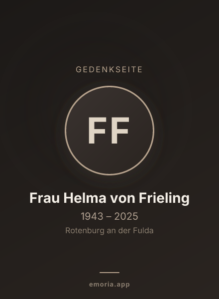 Gedenkportrait von Frau Helma von Frieling