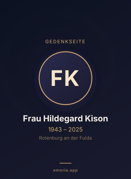 Gedenkportrait von Frau Hildegard Kison