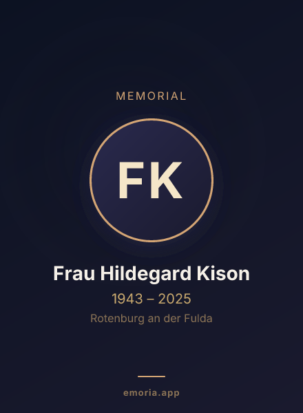 Memorial portrait of Frau Hildegard Kison