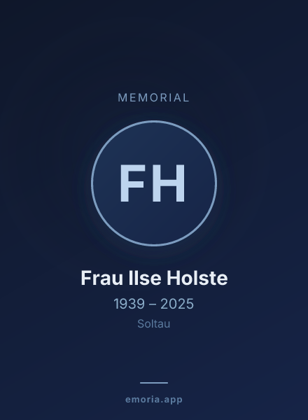 Memorial portrait of Frau Ilse Holste