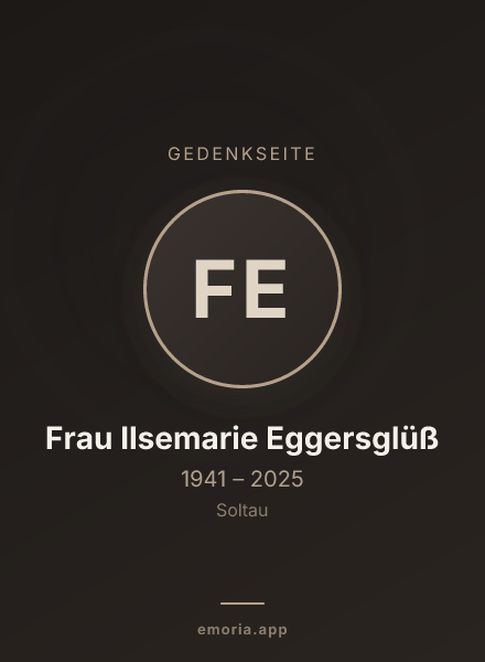 Gedenkportrait von Frau Ilsemarie Eggersglüß