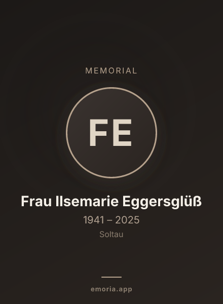 Memorial portrait of Frau Ilsemarie Eggersglüß