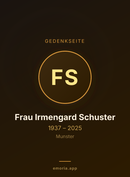 Gedenkportrait von Frau Irmengard Schuster
