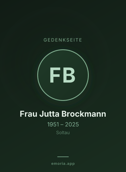 Gedenkportrait von Frau Jutta Brockmann