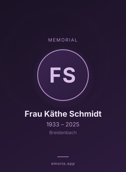 Memorial portrait of Frau Käthe Schmidt