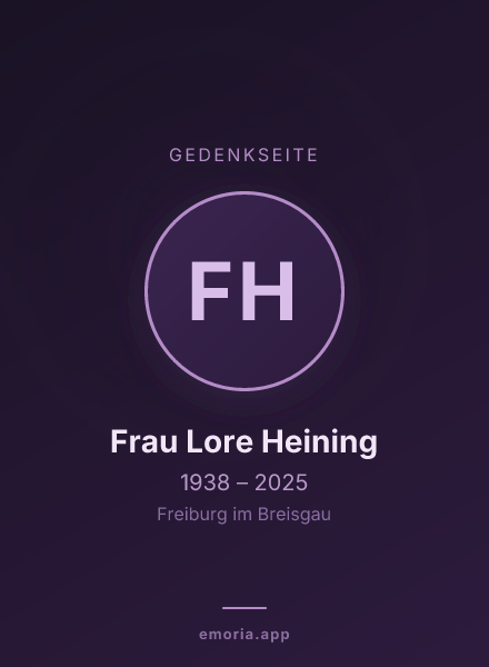 Gedenkportrait von Frau Lore Heining